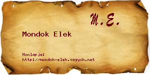 Mondok Elek névjegykártya