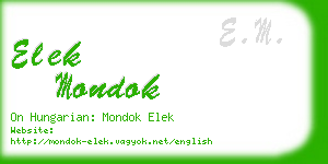 elek mondok business card